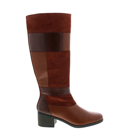 Clarks Nevella Nova 26120570 Womens Brown Leather Zipper Knee High Boots