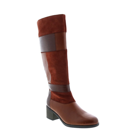Clarks Nevella Nova 26120570 Womens Brown Leather Zipper Knee High Boots