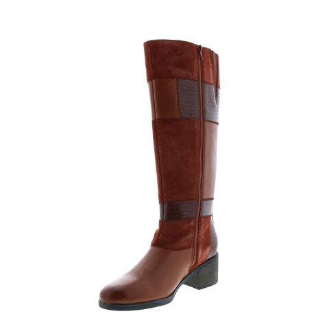 Clarks Nevella Nova 26120570 Womens Brown Leather Zipper Knee High Boots