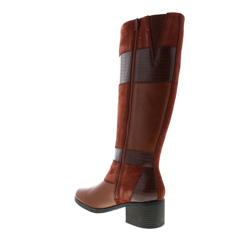 Clarks Nevella Nova 26120570 Womens Brown Leather Zipper Knee High Boots