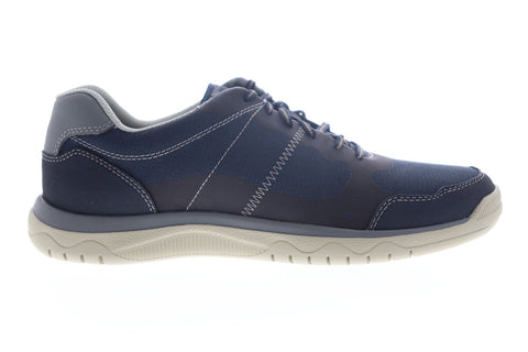 Clarks Votta Edge Mens Blue Canvas Lace Up Low Top Sneakers Shoes