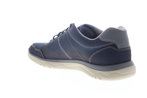 Clarks Votta Edge Mens Blue Canvas Lace Up Low Top Sneakers Shoes