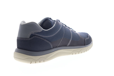 Clarks Votta Edge Mens Blue Canvas Lace Up Low Top Sneakers Shoes