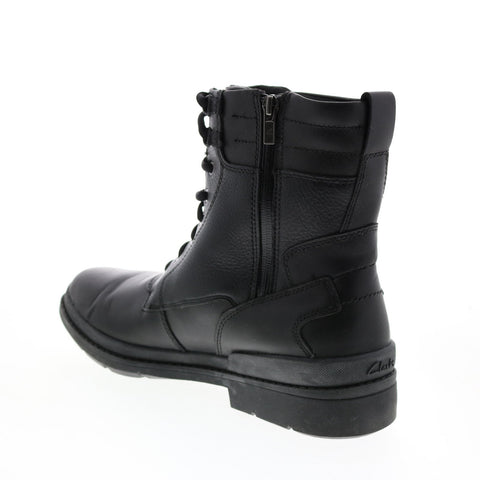 Clarks Kimball Rise 26120951 Mens Black Leather Lace Up Casual Dress Boots