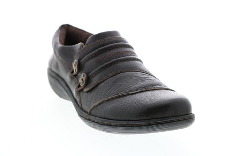 Clarks Fianna Still 26120960 Womens Brown Leather Strap Loafer Flats Shoes