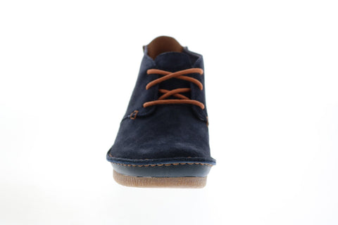 Clarks Janey Lynn 26121724 Womens Blue Suede Lifestyle Sneakers Shoes