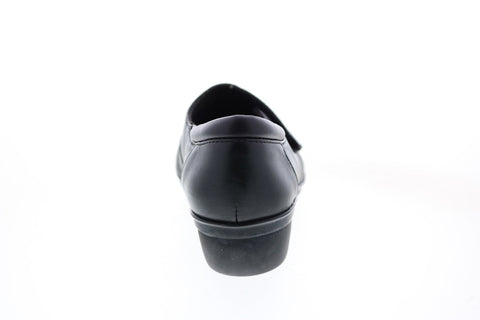 Clarks Everlay Tara Leather 26122183 Womens Black Strap Loafer Flats Shoes