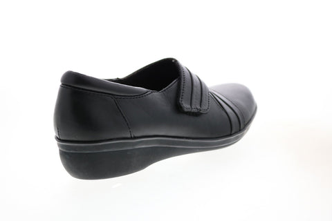 Clarks Everlay Tara Leather 26122183 Womens Black Strap Loafer Flats Shoes
