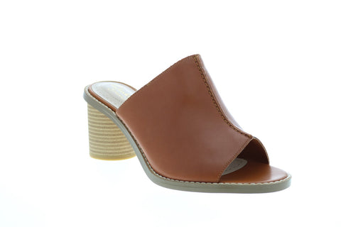 Clarks Glacier Chic 26122868 Womens Brown Leather Slip On Mule Flats Shoes