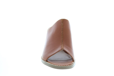 Clarks Glacier Chic 26122868 Womens Brown Leather Slip On Mule Flats Shoes
