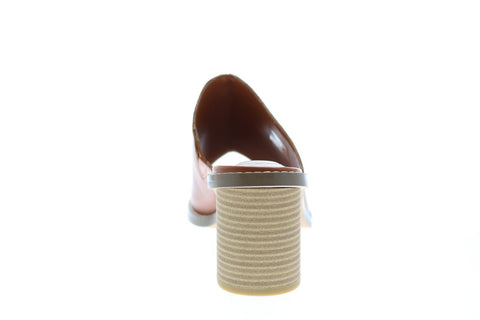 Clarks Glacier Chic 26122868 Womens Brown Leather Slip On Mule Flats Shoes