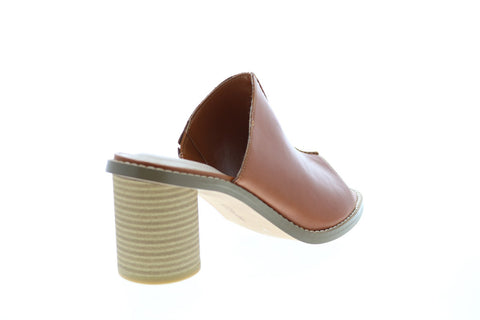 Clarks Glacier Chic 26122868 Womens Brown Leather Slip On Mule Flats Shoes