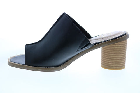 Clarks Glacier Chic 26122870 Womens Black Leather Slip On Mule Flats Shoes