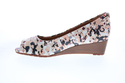 Clarks Vendra Daisy 26124282 Womens Black Leather Strap Wedges Heels Shoes