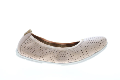 Clarks Un Tract 26124932 Womens Pink Wide Leather Slip On Ballet Flats Shoes