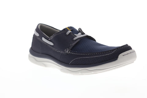 Clarks Marus Edge Mens Blue Mesh & Leather Casual Dress Lace Up Boat Shoes
