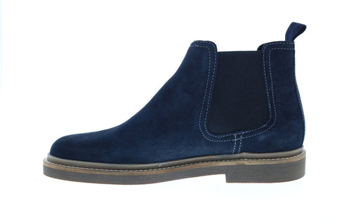 Clarks Bushacre Up 26125197 Womens Blue Suede Slip On Chelsea Boots