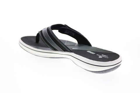 Clarks Breeze Sea 26125505 Womens Black Synthetic Flip-Flops Sandals Shoes