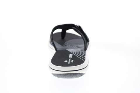 Clarks Breeze Sea 26125505 Womens Black Synthetic Flip-Flops Sandals Shoes