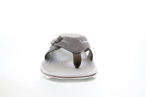Clarks Brinkley Calm 26125515 Womens Gray Synthetic Flip-Flops Sandals Shoes