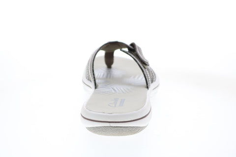 Clarks Brinkley Calm 26125515 Womens Gray Synthetic Flip-Flops Sandals Shoes