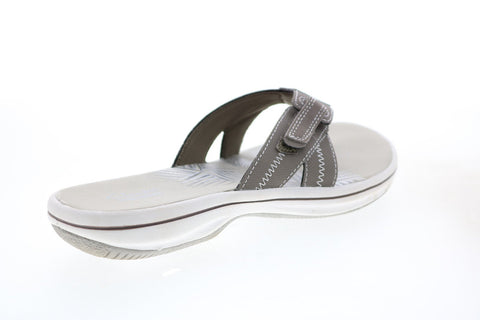 Clarks Brinkley Calm 26125515 Womens Gray Synthetic Flip-Flops Sandals Shoes
