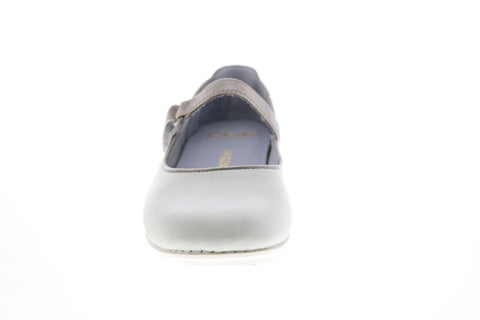 Clarks Tri Axis 26125908 Womens Gray Blue Leather Ballet Flats Shoes