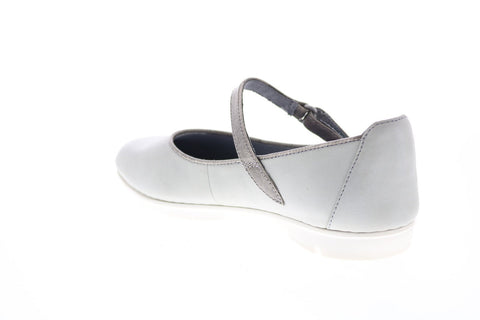 Clarks Tri Axis 26125908 Womens Gray Blue Leather Ballet Flats Shoes