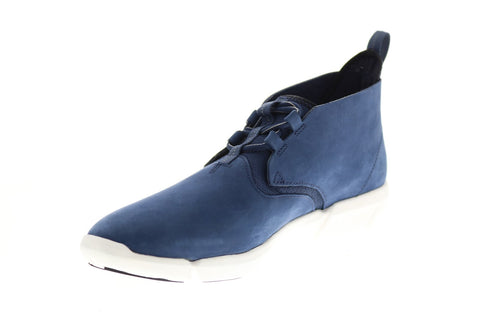 Clarks Triflow Mid 26126080 Mens Blue Nubuck Lace Up Chukkas Boots