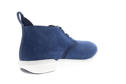 Clarks Triflow Mid 26126080 Mens Blue Nubuck Lace Up Chukkas Boots