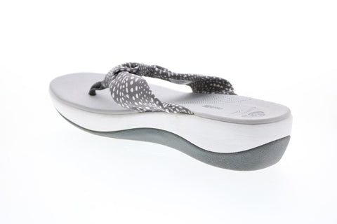 Clarks Arla Glison H 26126190 Womens Gray Canvas Flip-Flops Sandals Shoes