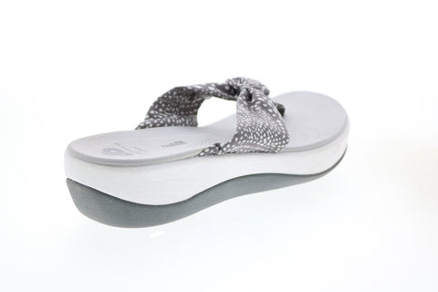 Clarks Arla Glison H 26126190 Womens Gray Canvas Flip-Flops Sandals Shoes