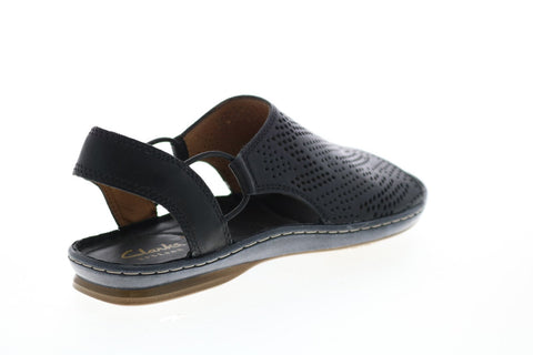 Clarks Sarla Cadence 26126501 Womens Black Wide Slingback Sandals Shoes