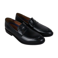 Bostonian Mckewen Step Mens Black Leather Casual Dress Slip On Loafers Shoes