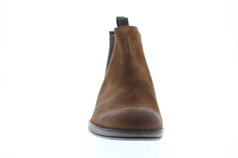 Clarks Hinman Chelsea 26127930 Mens Tan Brown Suede Comfort Slip On Boots