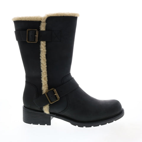 Clarks Orinoco Art 26128454 Womens Black Leather Strap Mid Calf Boots