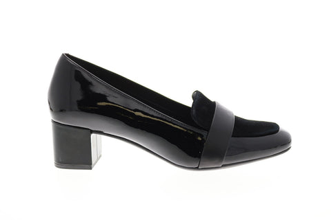 Clarks Tealia Elva 26128894 Womens Black Leather Slip On Pumps Heels Shoes