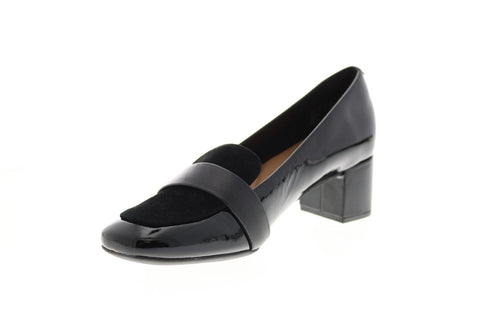 Clarks Tealia Elva 26128894 Womens Black Leather Slip On Pumps Heels Shoes