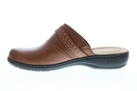 Clarks Leisa Sadie Leather 26128999 Womens Brown Slip On Mules Heels Shoes