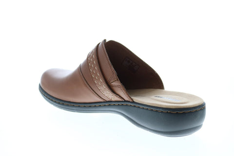 Clarks Leisa Sadie Leather 26128999 Womens Brown Slip On Mules Heels Shoes