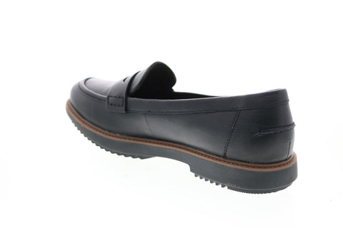 Clarks Raisie Eletta 26129035 Womens Black Leather Loafer Flats Shoes