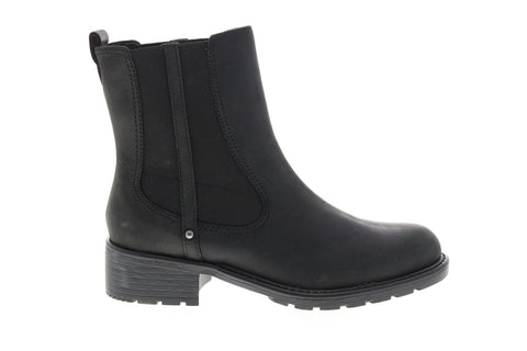 Clarks Orinoco Club 26130355 Womens Black Wide Leather Slip On Chelsea Boots