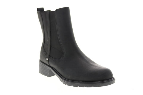 Clarks Orinoco Club 26130355 Womens Black Wide Leather Slip On Chelsea Boots