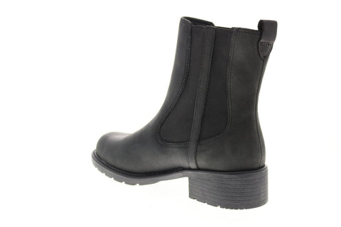 Clarks Orinoco Club 26130355 Womens Black Wide Leather Slip On Chelsea Boots