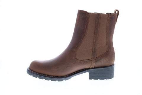 Clarks Orinoco Club 26130356 Womens Brown Nubuck Slip On Chelsea Boots