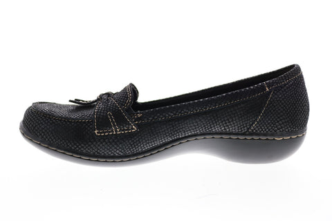 Clarks Ashland Bubble 26130403 Womens Black Wide Loafer Flats Shoes