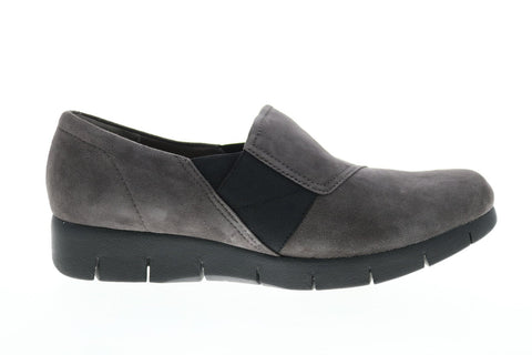 Clarks Daelyn Monarch 26130733 Womens Gray Nubuck Loafer Flats Shoes