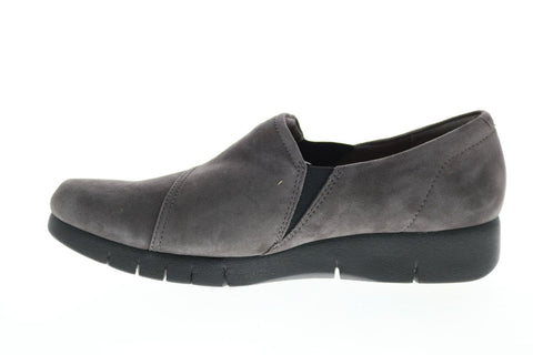 Clarks Daelyn Monarch 26130733 Womens Gray Wide Nubuck Loafer Flats Shoes