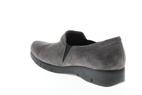 Clarks Daelyn Monarch 26130733 Womens Gray Wide Nubuck Loafer Flats Shoes