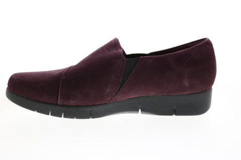 Clarks Daelyn Monarch 26130734 Womens Purple Wide Nubuck Loafer Flats Shoes